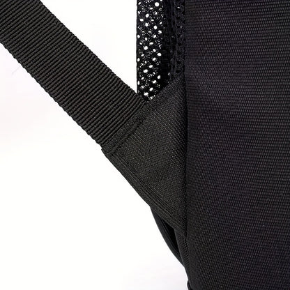 Stylish Black Nylon Backpack - Lightweight, High Quality, Large Capacity with Laptop Compartment, Adjustable Straps  Mesh Pockets for School, Travel, and Work