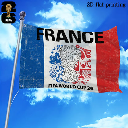 2026 FIFA World Cup Polyester Square Flag with Mascot Design