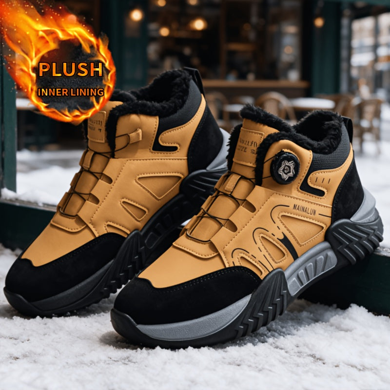 Men's Winter Outdoor Lace-Up Snow Hiking Ankle Boots