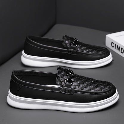 Men's Casual Slip-On Shoes for Daily Wear, PU Material