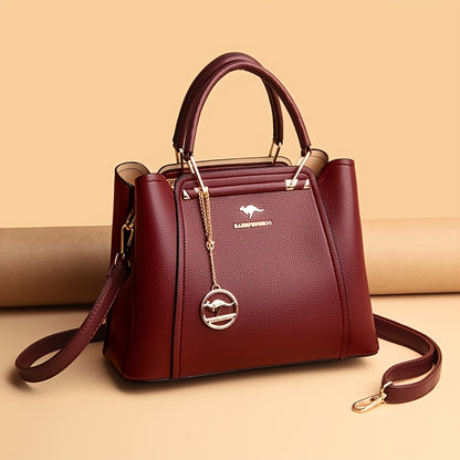 Elegant Women's Fabric Handbag with Metal Accents - Versatile Style