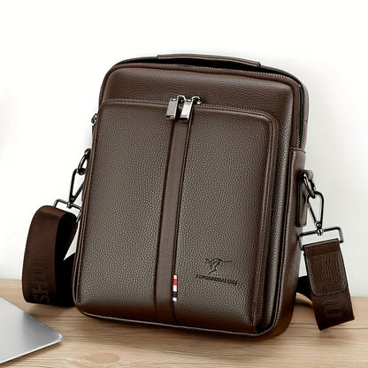 Men'S Genuine Backpack - Adjustable Strap, Multiple Compartments, Large Capacity for Daily Commute  Business, Black, Commuting Backpack, Sleek Design, Textured Finish