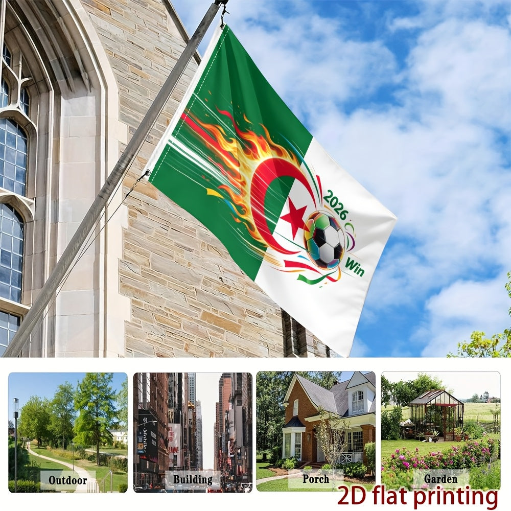 Algeria 2026 Football Flag - Polyester Decorative Fan Banner