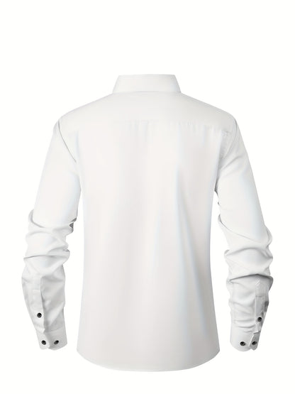 Boys' Slim Fit Long Sleeve Formal Dress Shirt with Stretch
