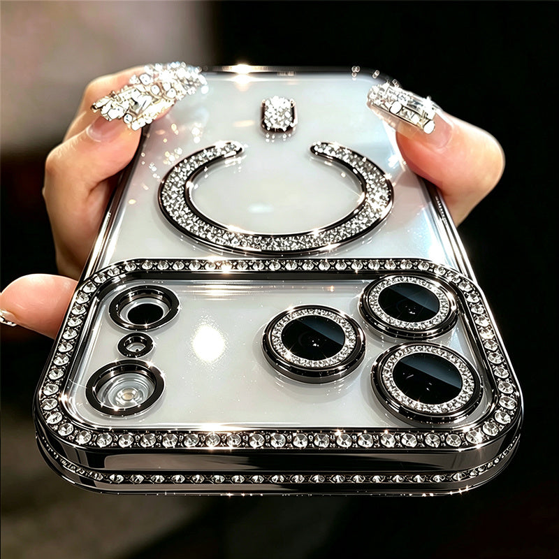 Glitter Transparent Rhinestone Case for iPhone 18 Pro Max