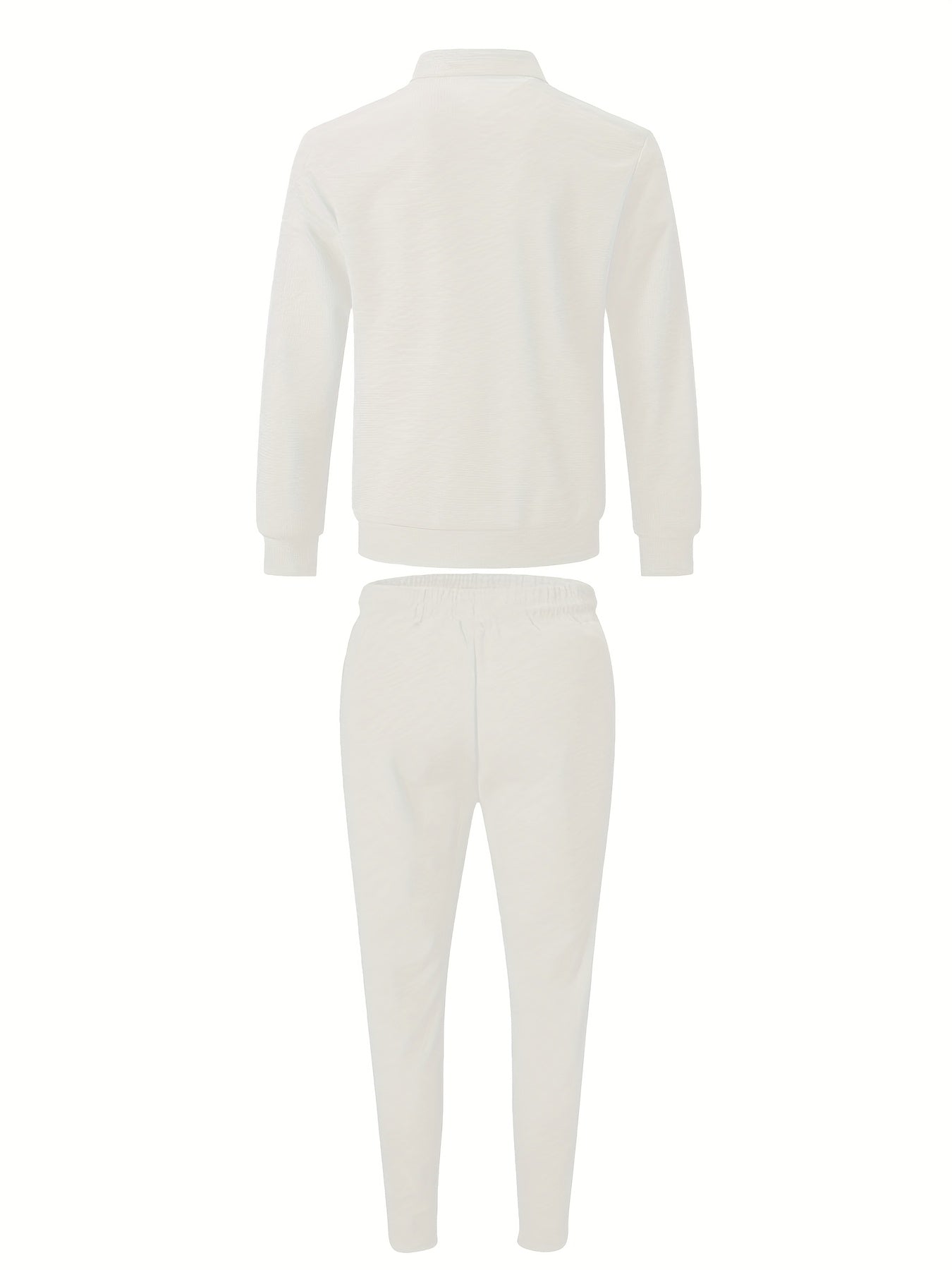 Men's Spring Waffle Knit Sportswear Set, European and American Style Casual Outfit