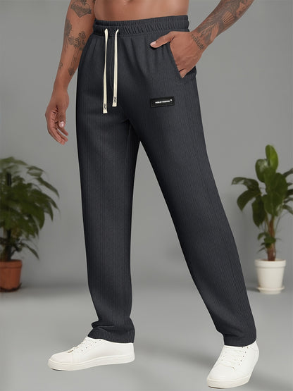 Men'S Lightweight Elastic Waist Sports Casual Long Pants, Comfortable And Breathable, Stylish Men'S Casual Athletic Trousers - ayq