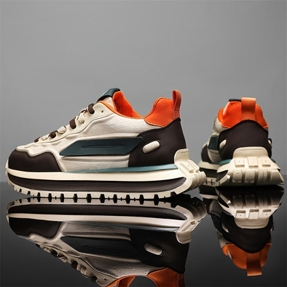 Men's Breathable Casual Sneakers - Trendy Low-Top Lace-Up Sneakers with Soft Rubber Sole, White  Black Design for Spring/Summer, Perfect for Running and Casual Attire, Versatile Running Footwear   Sporty Aesthetic Shoes   Co