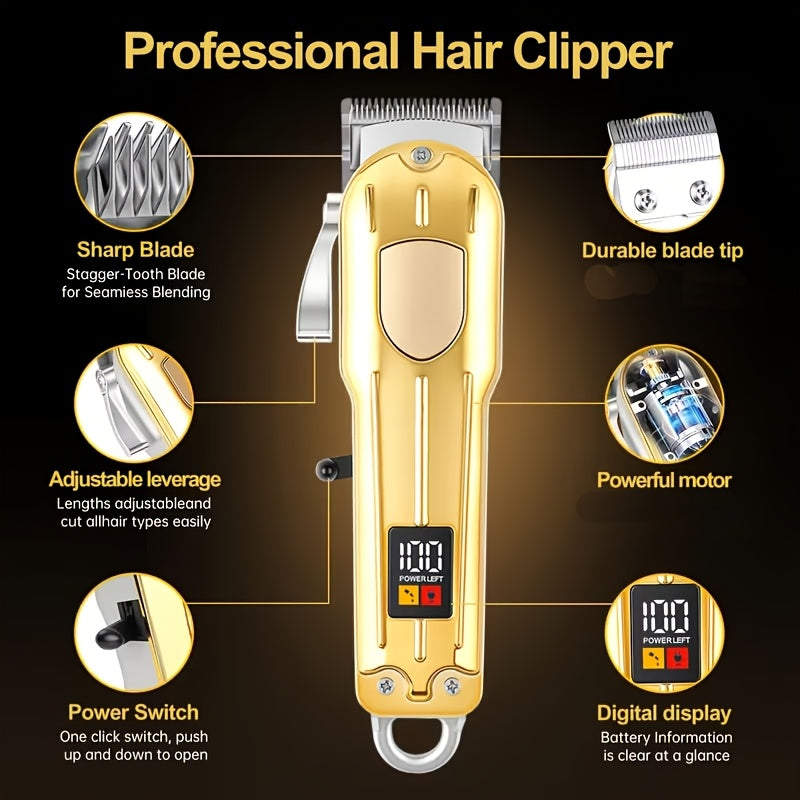 Professional Rechargeable Electric Hair Clipper | 4 Different Length Settings, Low Noise, USB Fast Charging, Unisex, Portable Hairdressing Kit | Ideal Gift for Men on Father'S Day, Christmas - ayq