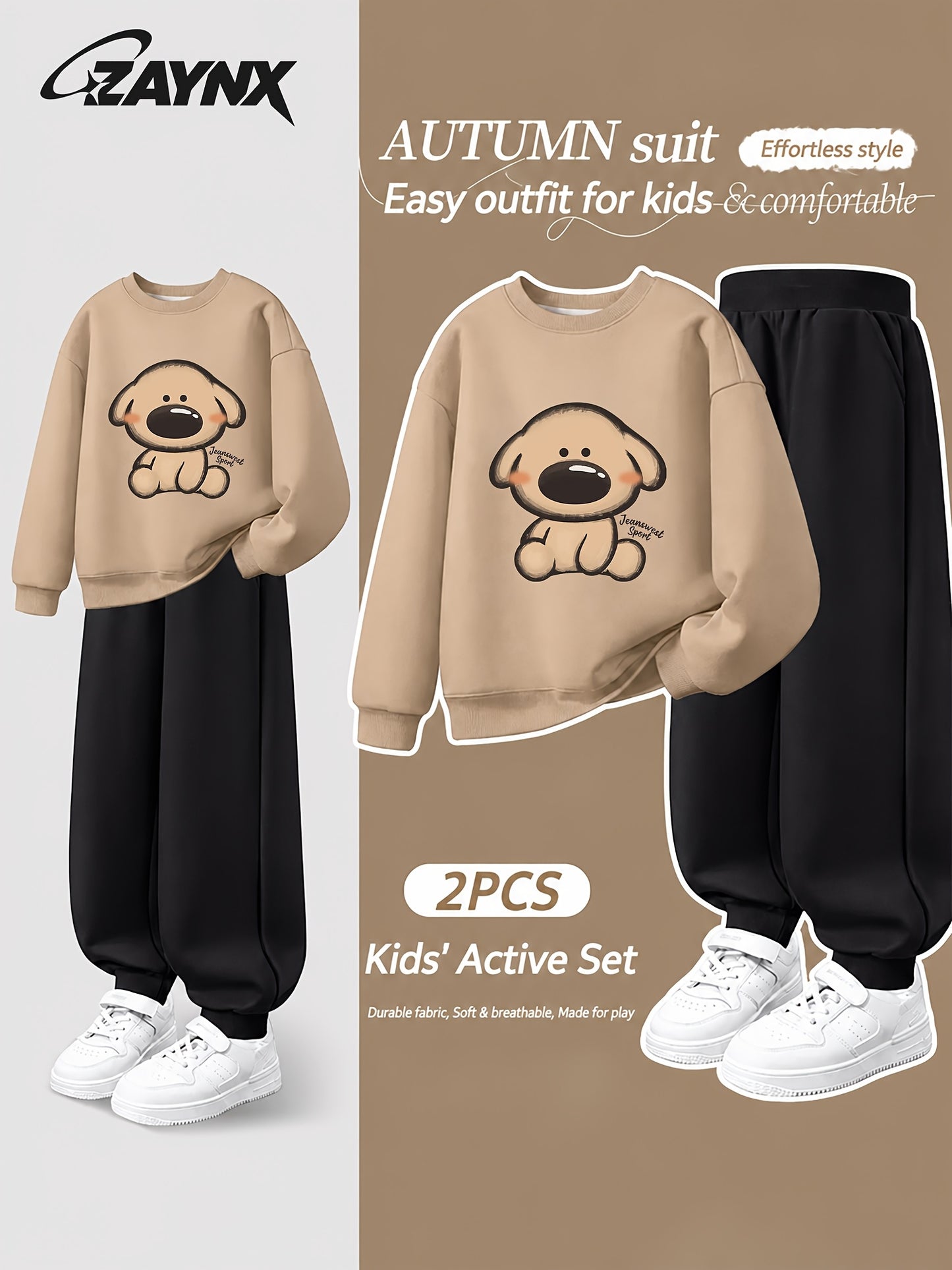 Boys' Cotton Sweatshirt & Sweatpants Set for Fall/Winter