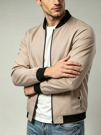 Men's Lightweight Windproof Baseball Jacket for Spring and Fall