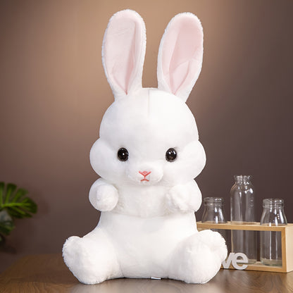 A New Fluffy and Adorable Sitting Long-eared Rabbit Plush Toy, a Soft and Cute Large Rabbit Doll Creative Pillow for Home Decoration and Birthday Party Gifts