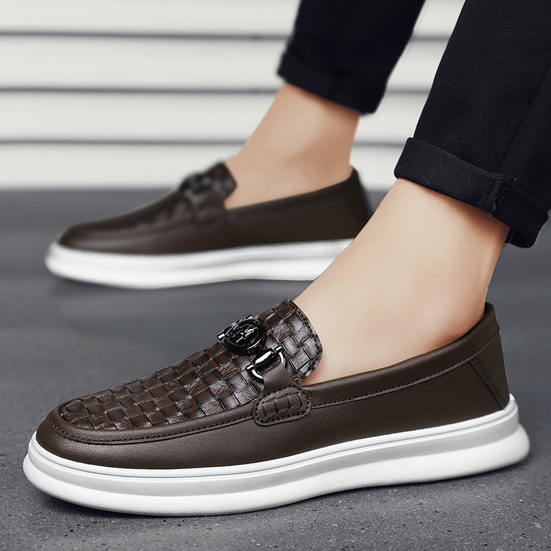 Men's Casual Slip-On Shoes for Daily Wear, PU Material