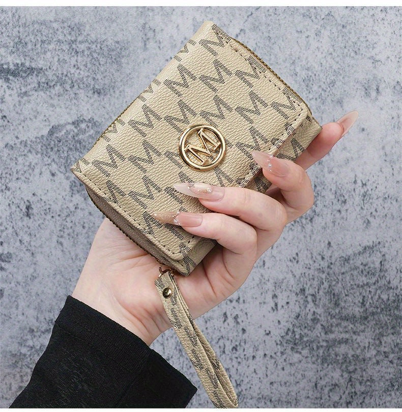 2025 New Women'S Wallet Short Style European and American PU High-end Coin Purse Printed Multi-card Slot Small Wallet Money Clip Card Holder