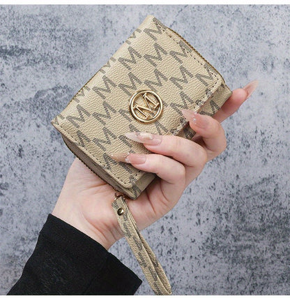 2025 New Women'S Wallet Short Style European and American PU High-end Coin Purse Printed Multi-card Slot Small Wallet Money Clip Card Holder