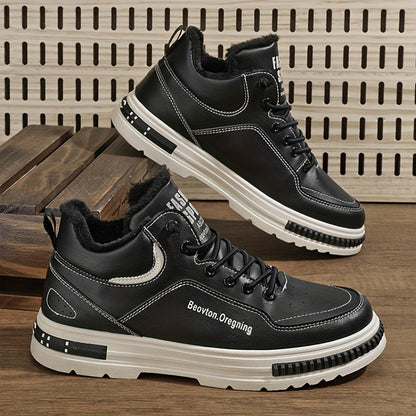 Men's Winter Lace-Up Short Snow Boots for Outdoor and Casual Wear