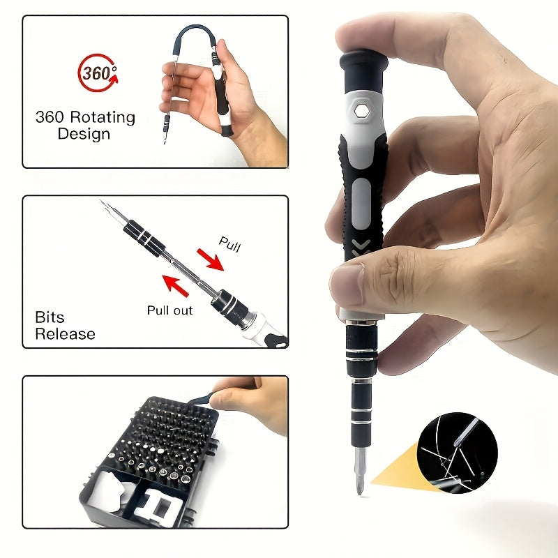 292.1cm 2.54 | 81.28cm 1 Precision Screwdriver Set | Magnetic Bits | Anti-Slip Ergonomic Handle | Suitable for Phones, Computers, Watches