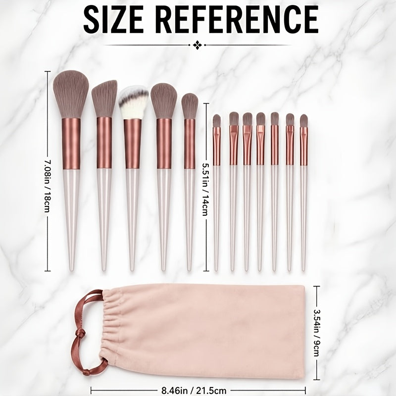 18pc Professional Makeup Brush Set with Puffs & Storage Bag