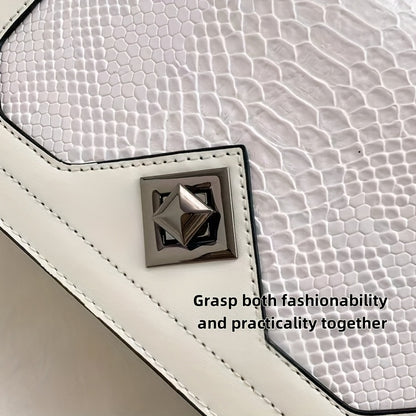 Cross Border Bag Shoulder Bag 2024 New Simple and Fashionable Snake Skin Pattern Single Crossbody Retro Wine God Single Shoulder Bag