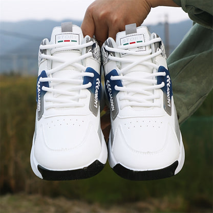 Men'S Stylish High-Top Sneakers with "WOD" Logo - Comfortable, Non-Slip Lace-Up Athletic Shoes for Outdoor Activities, All-Season Wear, Casual Sports Style, Rubber Sole, Fabric Upper, Casual Athletic Shoes   Stylish High Top