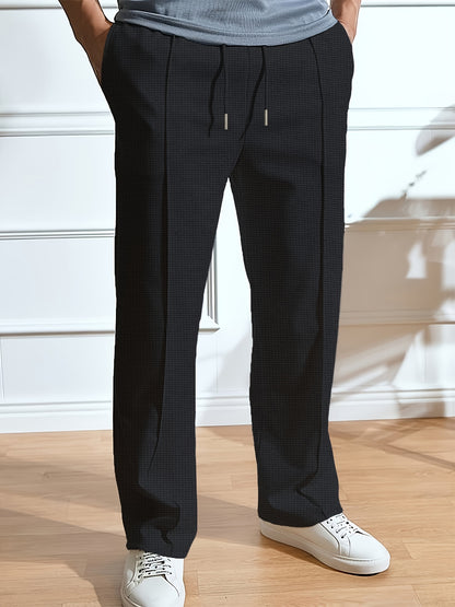 Men's Casual Straight-Leg Knit Sports Pants - Breathable Comfort
