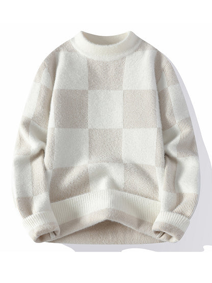 New Men'S Autumn And Winter Pullover Sweater with a Round Neck for Warmth, Knit