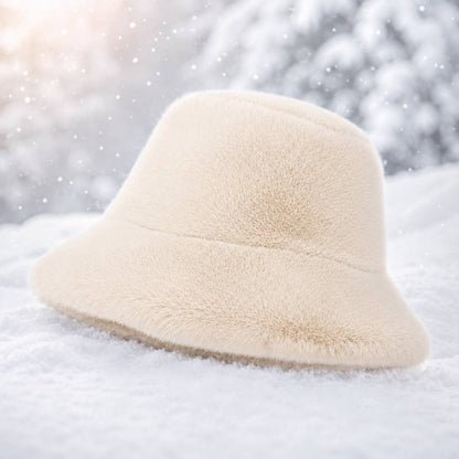 Women’s Soft Plush Bucket Hat – Warm Fall Winter Casual Hat