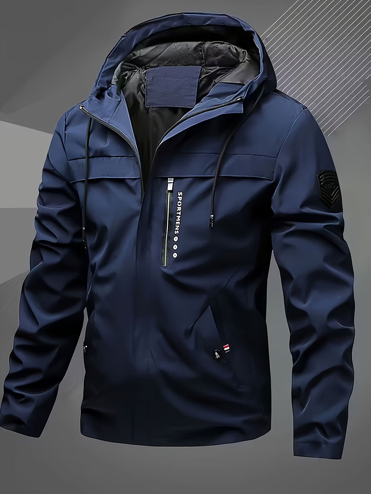 Men's Hooded Windproof Jacket for Spring and Fall Outdoor Sports