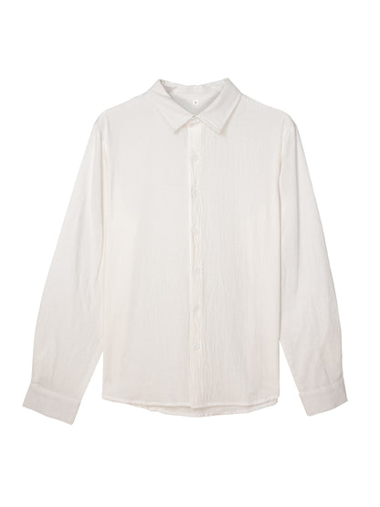Men's Casual Long Sleeve Cotton Shirt, Breathable & Wrinkle-Resistant