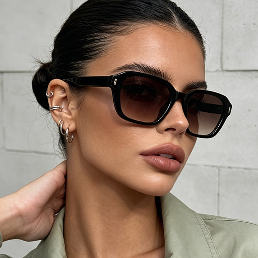 Small Square Frame Black Glasses for Men & Women, UV400 Protection