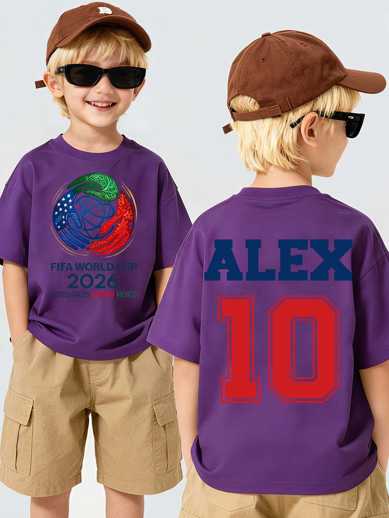 Kids Double-Sided Cotton T-Shirt for 2026 World Cup Season