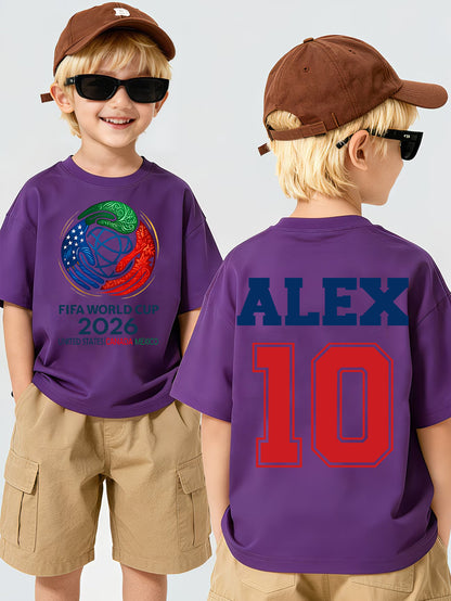 Kids Double-Sided Cotton T-Shirt for 2026 World Cup Season