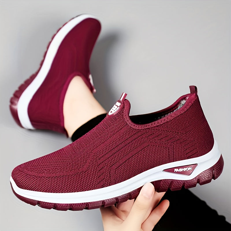 Women's Plus Size Fleece-Lined Warm Boots, Versatile Thickened Soft Sole Simple Boots