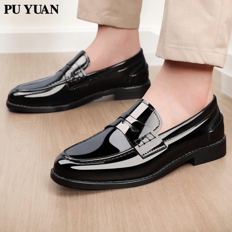 Men's Plus Size Casual Business Loafers with Microfiber Upper