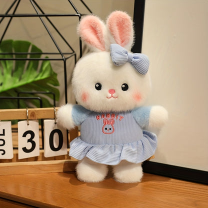 28cm/11.02in Rabbit Plush Colorful Rabbit Doll Cute Bunny Plush Rabbit Doll Toy Creative Cartoon Cute Rabbit Plush Doll Valentine's Day Birthday Gift Christmas Gift