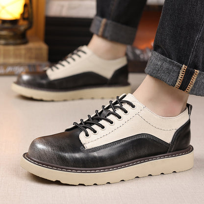 Men's Retro Lace-Up Dress Shoes Wide Fit for Casual & Business