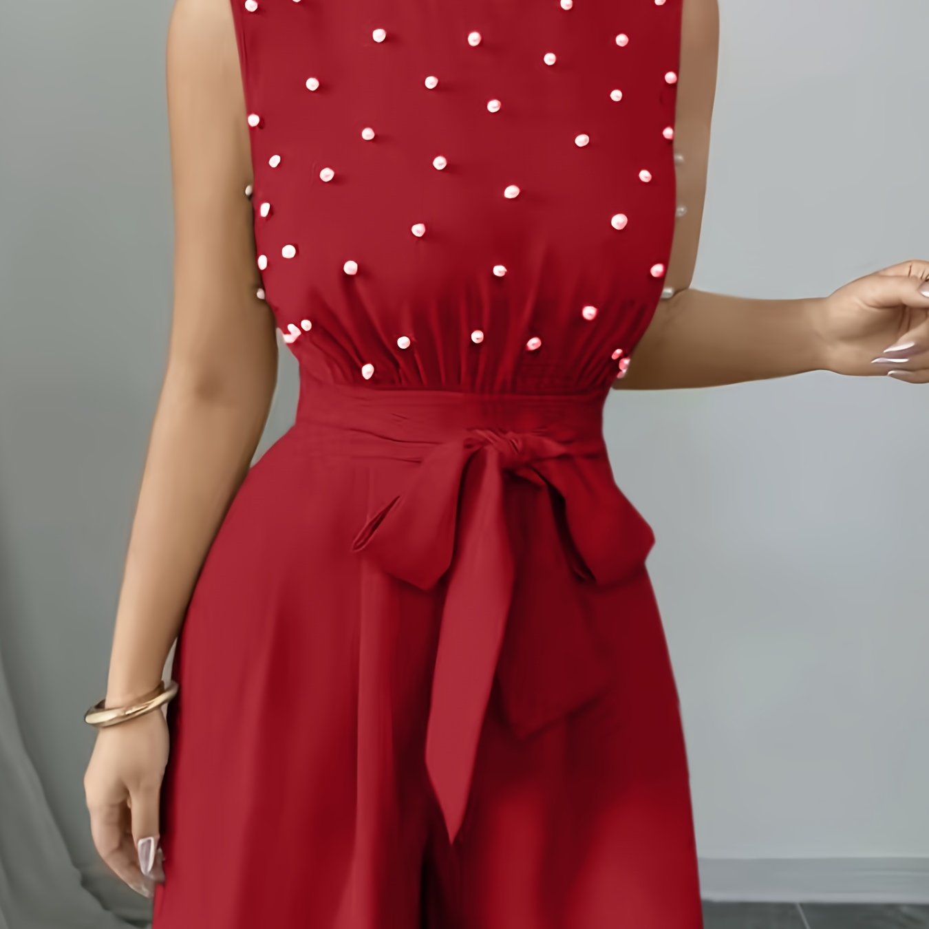 Sleeveless High-Neck Wide-Leg Jumpsuit