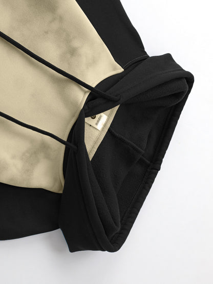 A New Trendy Color-Blocked Hoodie with Raglan Sleeves And Loose-Fitting Cargo Pants Featuring Multiple Pockets, Perfect for Casual Everyday Wear. This Breathable Hoodie And Loose Long Pants Set Comes in a Two-Piece Print Desi