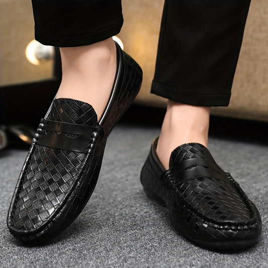 Men'S British Style Loafers - Comfortable Slip-On Moccasins with Round Toe, Faux Cover Upper & PVC Sole, Perfect for Casual Wear, Parties, and Weddings, Wedding Shoes