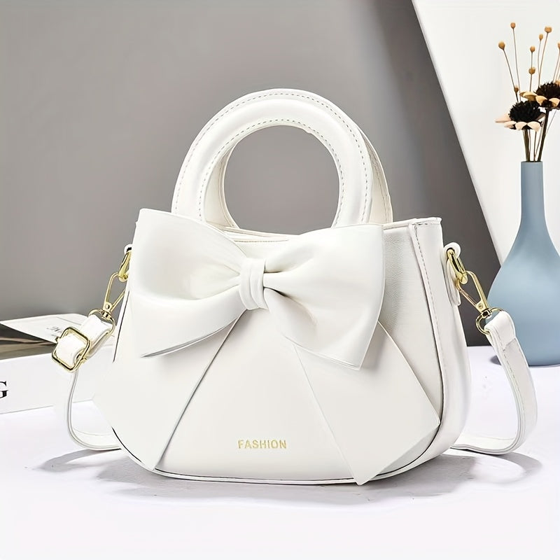 Large Capacity Practical Crossbody Women'S Bag 2025 New Commuting Versatile Cute Elegant Bow Design Fashionable Lightweight Fresh Street Outing Essential Shoulder Bag
