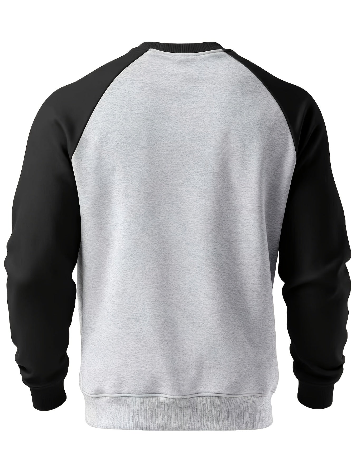 Men's Casual Crew Neck Black Print Sweatshirt for Spring/Fall