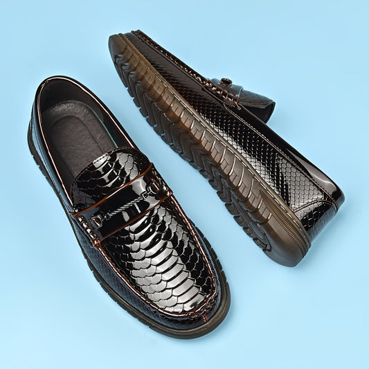 Men's Business Casual Loafers with Slip-Resistant Rubber Sole - ayq