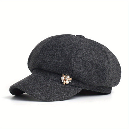 Women's Classic Warm Newsboy Beret Hat Lightweight Polyester