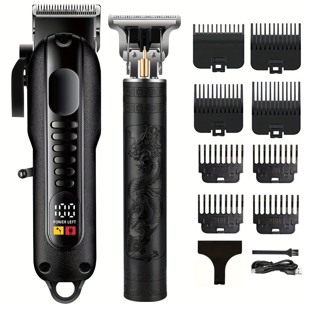 2pcs/3pcs Professional Men'S Hair Clipper - Cordless and USB Rechargeable Beard Trimmer with Limit Comb, Ideal for Haircutting and Beauty, Barber Clippers, Grooming Essentials, Sleek Design, Durable Construction, Personal Car - ayq