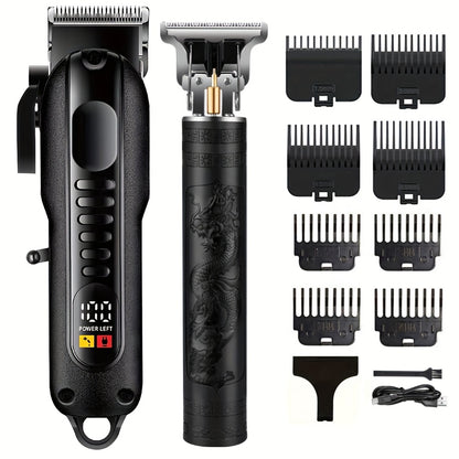 2pcs/3pcs Professional Men'S Hair Clipper - Cordless and USB Rechargeable Beard Trimmer with Limit Comb, Ideal for Haircutting and Beauty, Barber Clippers, Grooming Essentials, Sleek Design, Durable Construction, Personal Car - ayq