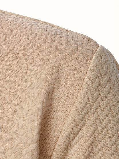 Men's Casual Zip Up Jacquard Jacket, Chic Stand Collar Coat for Spring Fall, Autumn And Winter, Hoodie Top