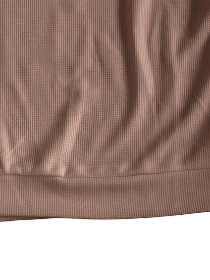 Men'S Long-Sleeve T-Shirt in a Heavy Waffle Knit for Autumn, Perfect for Casual Wear
