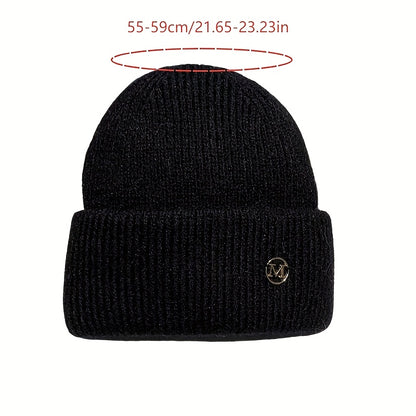 Women’s Warm Embroidered Acrylic Winter Hat, Thick Knit Cap