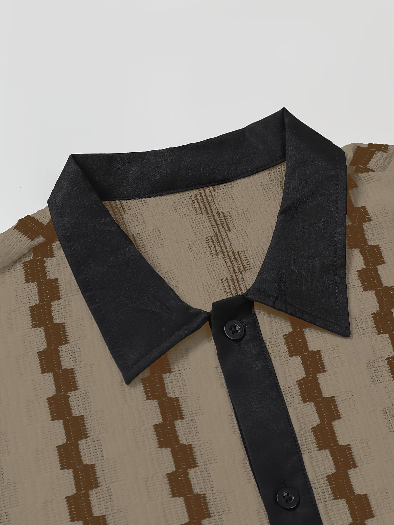 Men's Summer Casual 2-Piece Set with Color Block Shirt & Shorts