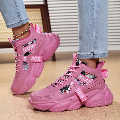 Women'S High-Top Plaid Skate Sneakers - Lightweight, Non-Slip, Shock-Absorbing Sneakers with EVA Sole, Synthetic Faux Leather Upper  Fabric Lining for All-Season Sports and Casual Wear, Casual Sneakers   Stylish Lace-Up Shoe